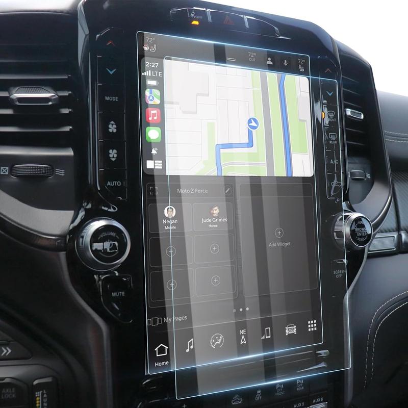 Canvcle 2 Pack 12-Inch Tempered Glass Screen Protector for 2019-2025 Dodge Ram 1500 2500 3500 TRX Rebel Laramie Limited Uconnect Accessories, Anti-Scratch Anti Glare Touchscreen Cover