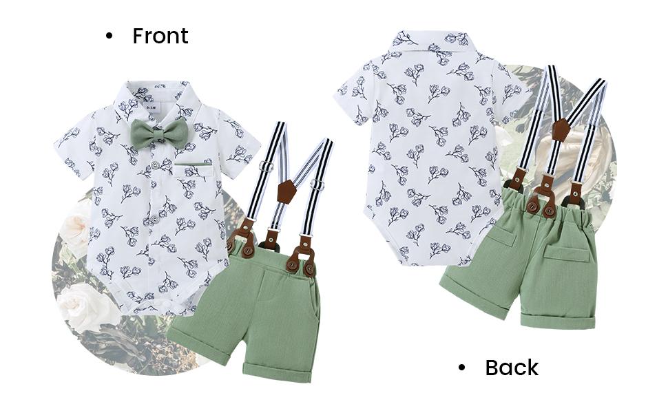 Baby Boy Gentleman 3-Piece Outfits Set - Floral Short-Sleeve Dress Shirt, 1Pc Bow Tie, 1Pc Suspender Short Pants (Elastane), Beret for 0-18M Infants (3-6M,12-18M,Father's Day,Thanksgiving), Fitted, Original Clothes Baby Boy Gentleman 3-Piece Outfits Set - Floral Short-Sleeve Dress Shirt, 1Pc Bow Tie, 1Pc Suspender Short Pants (Elastane), Beret for 0-18M Infants (3-6M,12-18M,Father's Day,Thanksgiving), Fitted, Original Clothes