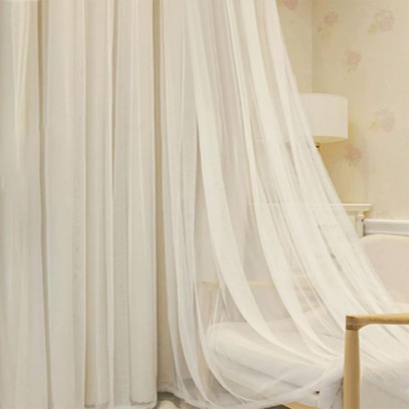French Cream Lace Curtains Set, Princess Style Bedroom Sheer Drapes, Living Room Balcony Decorative Curtains, Multiple Colors Available