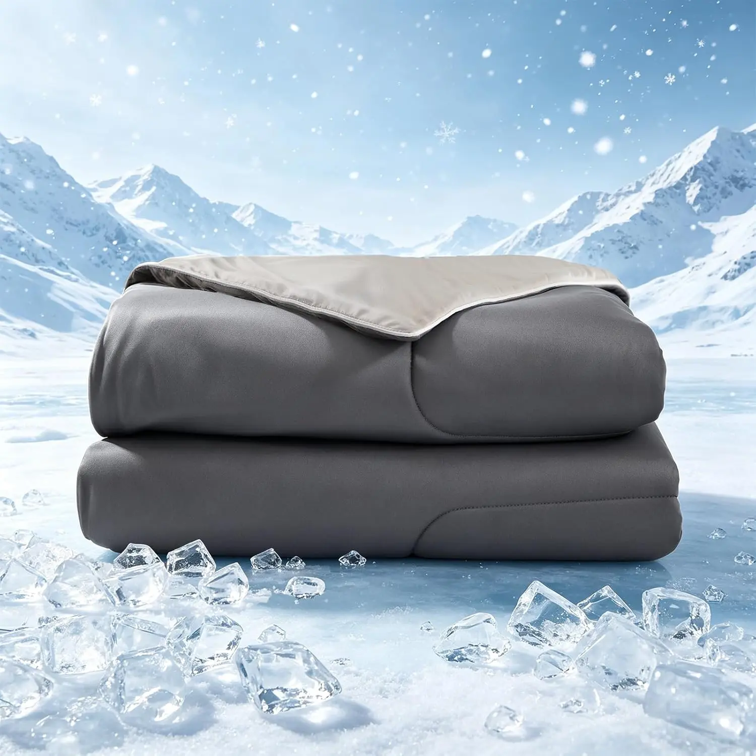 Cooling Comforter , Double-Sided Cold Tech Fabric, 90''x 90''