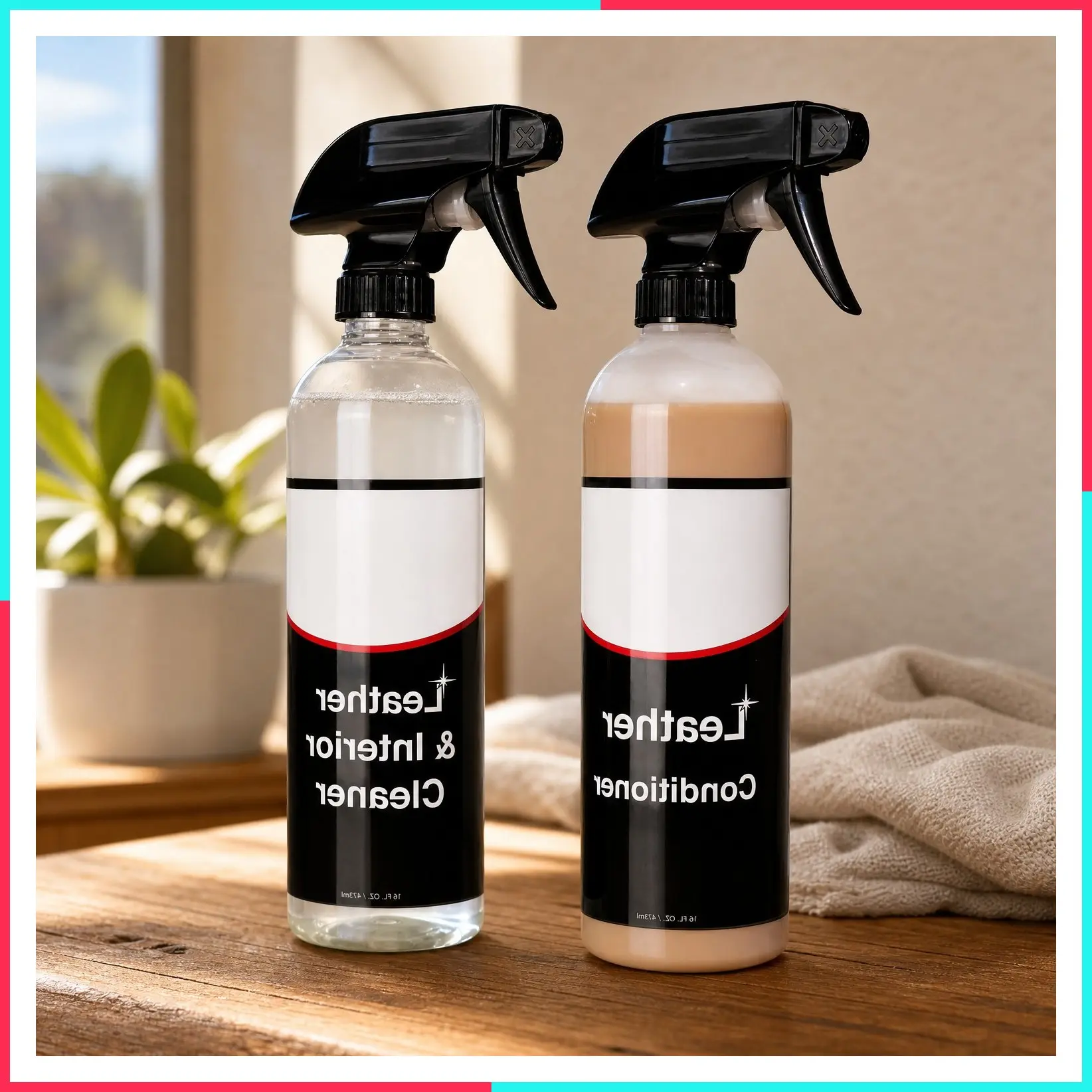 Leather Cleaner & Conditioner Car Care Kit with UV Protection for Interior, Steering Wheel, Seats, Dash, Vinyl, Shoes & Jackets