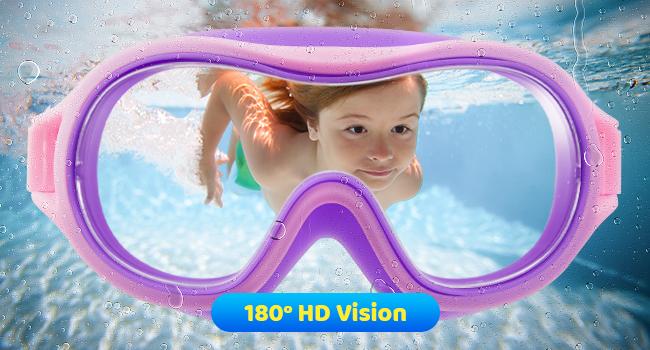 Aegend 2 Pack Swim goggles for Kids, Big Frame Anti-Fog Anti-UV Wide Vision Clear vision Waterproof, No leak large frame Swimming goggles for Boys Girls