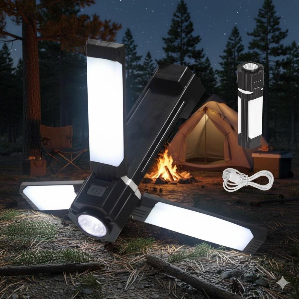 Portable Magnetic USb Camping Light, Adjustable LED Tent Lamp with SOs Emergency Signal, Rechargeable Flashlight for Outdoor Adventure Car Home Safety Efficient Lighting