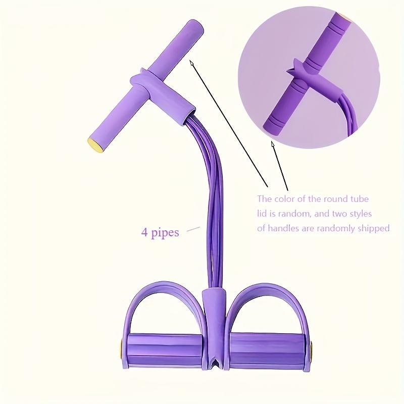 4 Tube Resistance Band with Elastic Yoga Pedal Stretcher, Natural Latex Exercise Equipment, Suitable for Full Body Workouts at Home & Gym