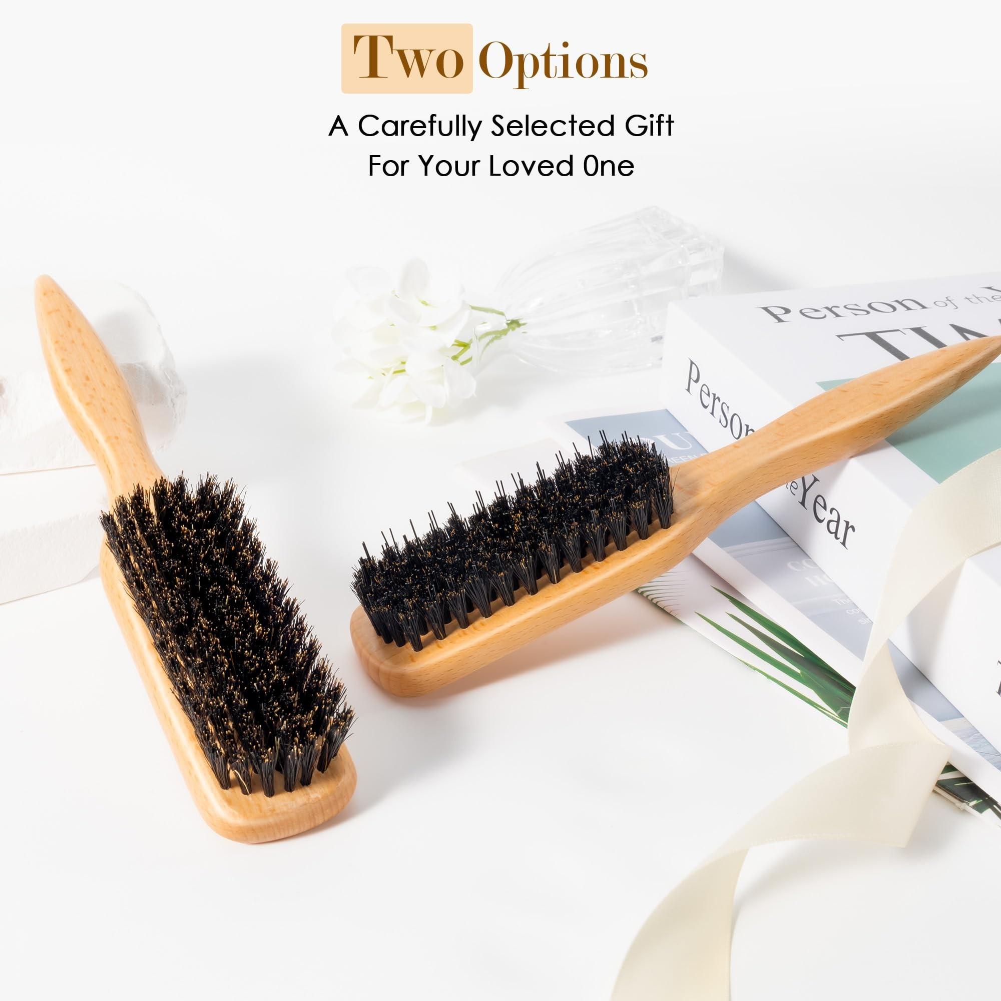 Professional Sleek Hair Brush Styling Kit with Nylon Smoothing Brush, Flyaway Tamer Hairline Brush, Wide Tail Parting Comb & Edge Control Brush – Smooth Hair Polishing, Sectioning & Styling Tool Set for Women and Men, Suitable for All Hair Types