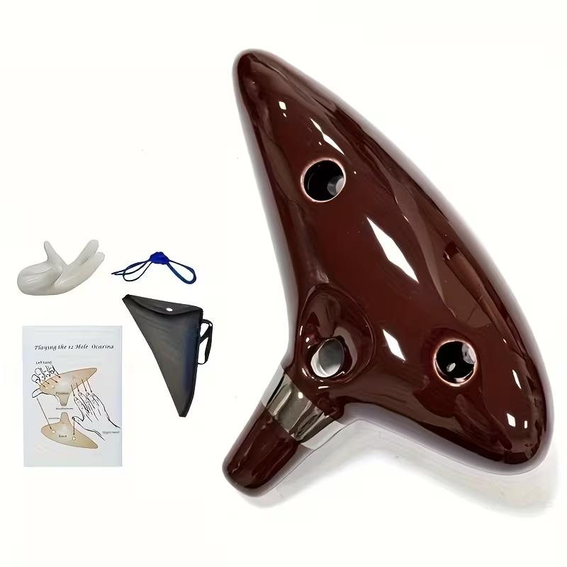 Ff Bonfires 12 Hole Ocarina Ceramic Ocarina Flute, Wind Instruments, Music Instrument Share, High-Quality Musical Instrument, Perfect Gift Choice, Shareable, Ceramic Material
