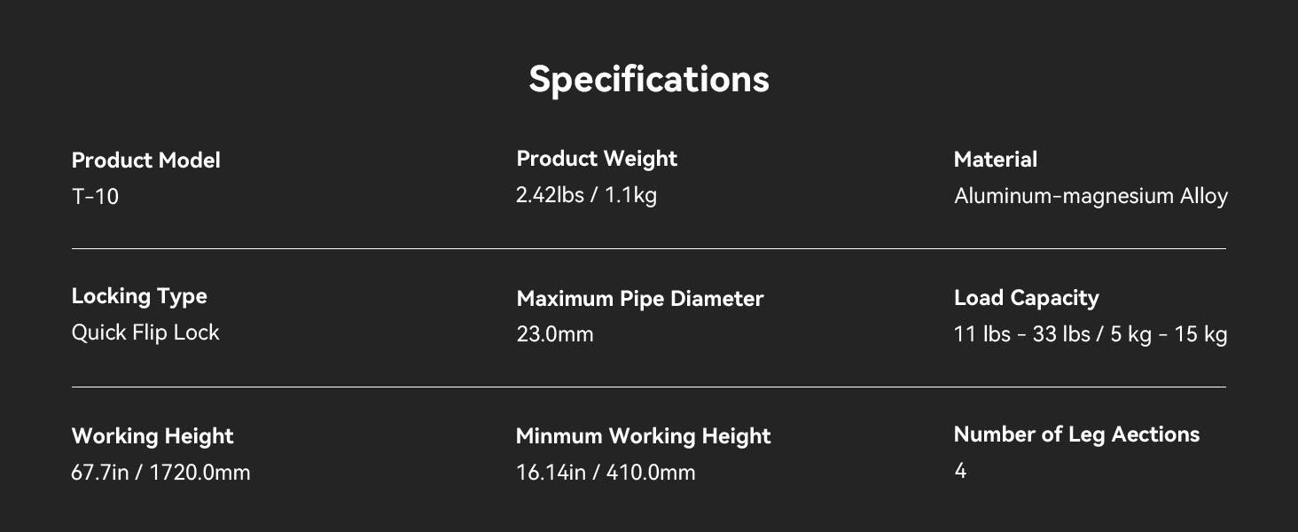 SmallRig 68" Camera Tripod, Foldable Aluminum Tripod & Monopod, Compatible with 1/4"-20 and 3/8"-16 Video Head, Payload 33lb, Adjustable Height from 19.7" to 67.7" for Camera, Phone - 3983
