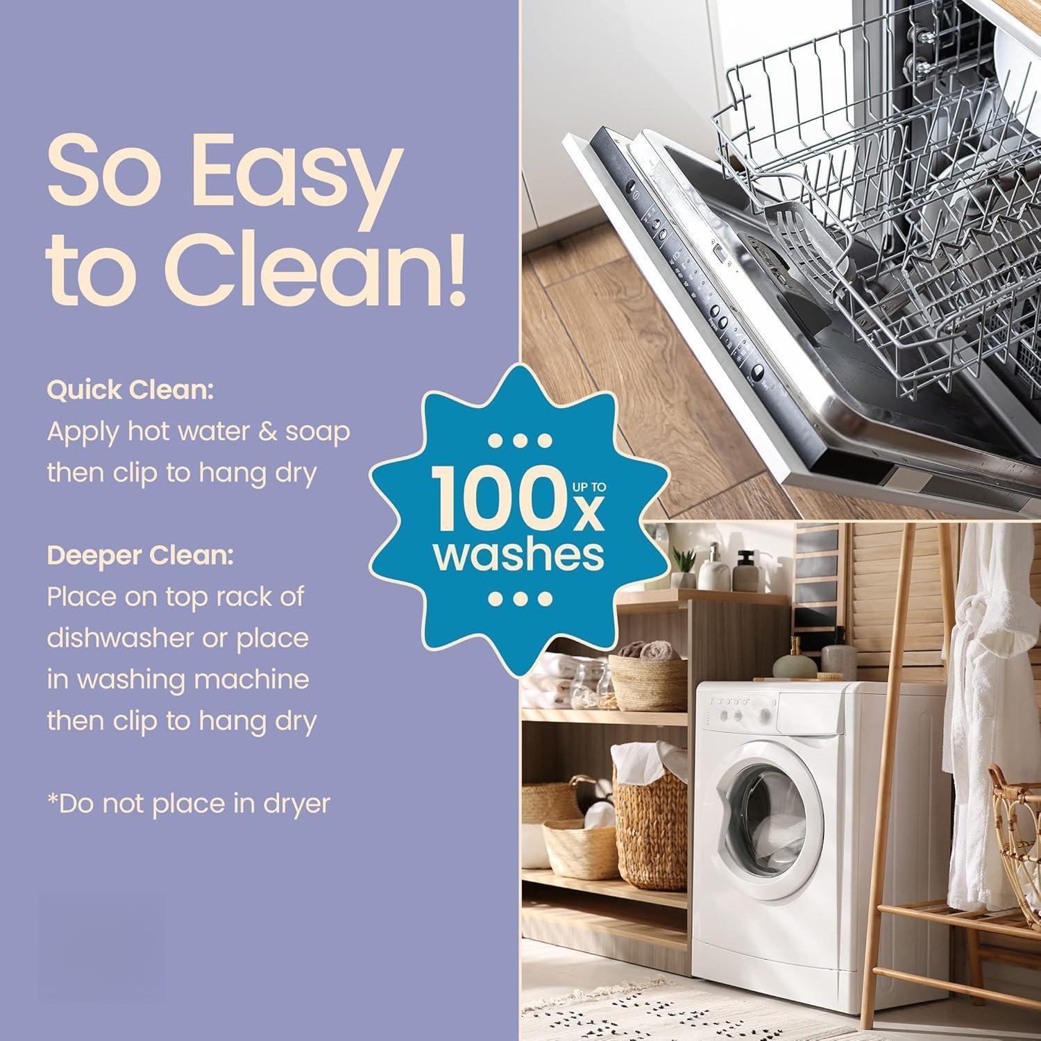 W-Home Swedish Dishcloths for Kitchen | 6 PCS Geometric Washable Dish Rags | Cellulose Reusable Cleaning Paper Towels | Absorbent Counter Dish Cloth Sponge Kitchen Wipes, 8" L x 7" W