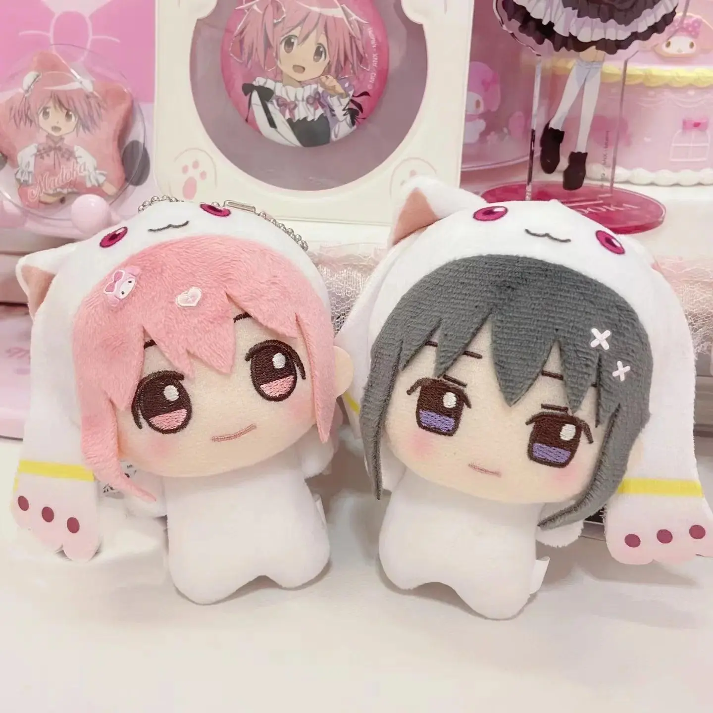 10cm Puella Magi Madoka Magica Cartoon Anime Plush Doll: Tomoe Mami Starfish Nunu Style Body Akemi Homura Keychain Pendant