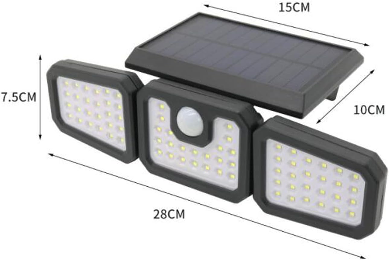Solar Flood Lights Outdoor, Motion Sensor Lights, 3 Adjustable Heads Security Lights, IP65 Waterproof, with Remote Control 180° Wide Lighting Angle Solar Powered Lights for Patio Yard Garage Entryways Porch,TikTokShopBlackFriday