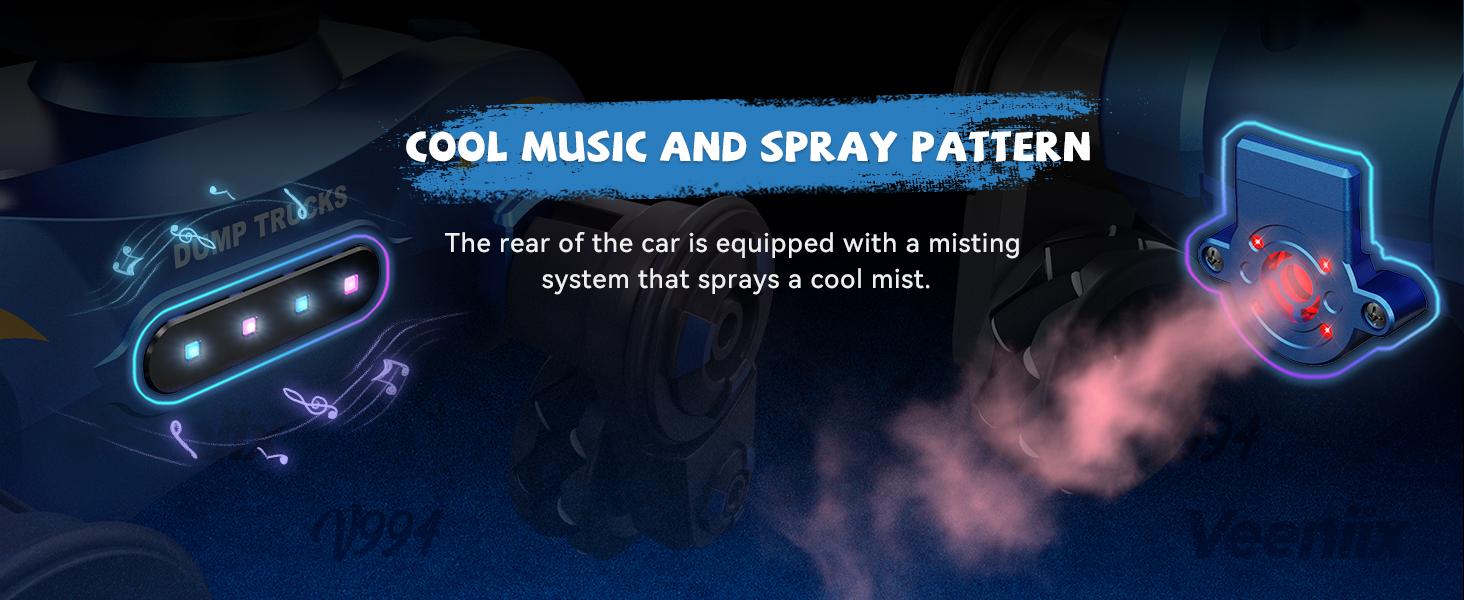 Veeniix V994 Remote Control Car, Rc Stunt Car with Shooting & Loading, 360°Rotating Tires, RC Drift Car with Tail Spray, Features Lights & Sounds, Toys for Ages 8-13 Kids