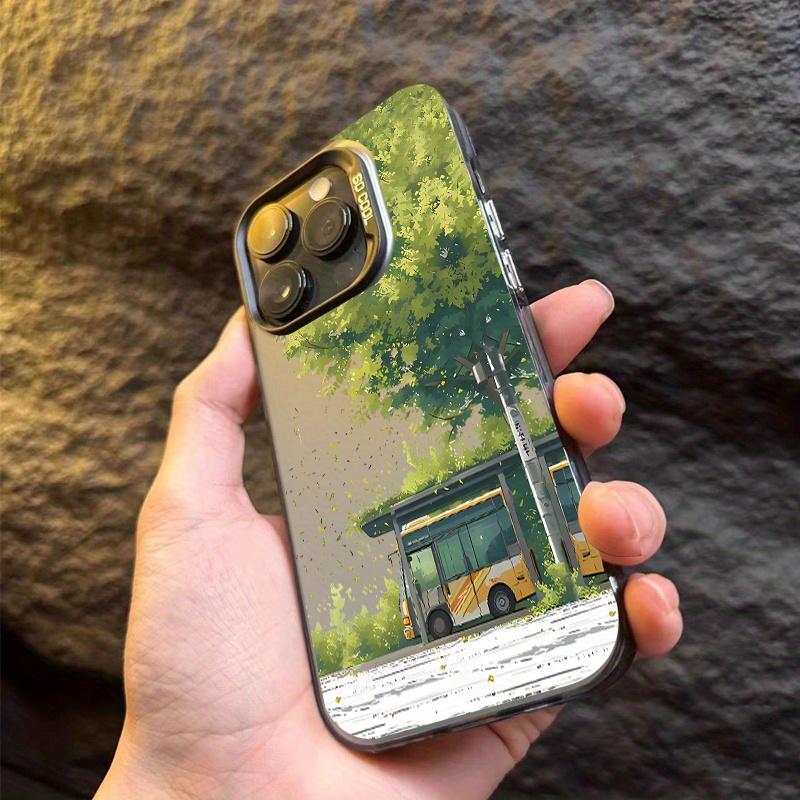 The Green Tree Bus Phone Case Is Suitable for Iphone 15/15 Plus/15 Pro/15 Pro Max, for Iphone 14/14 Plus/14 Pro/14 Pro Max, for Iphone 13/13 Pro/13 Pro Max, for Iphone 12/12 Pro/12 Pro Max, for Iphone 11/11/11 Pro Max/for Iphone