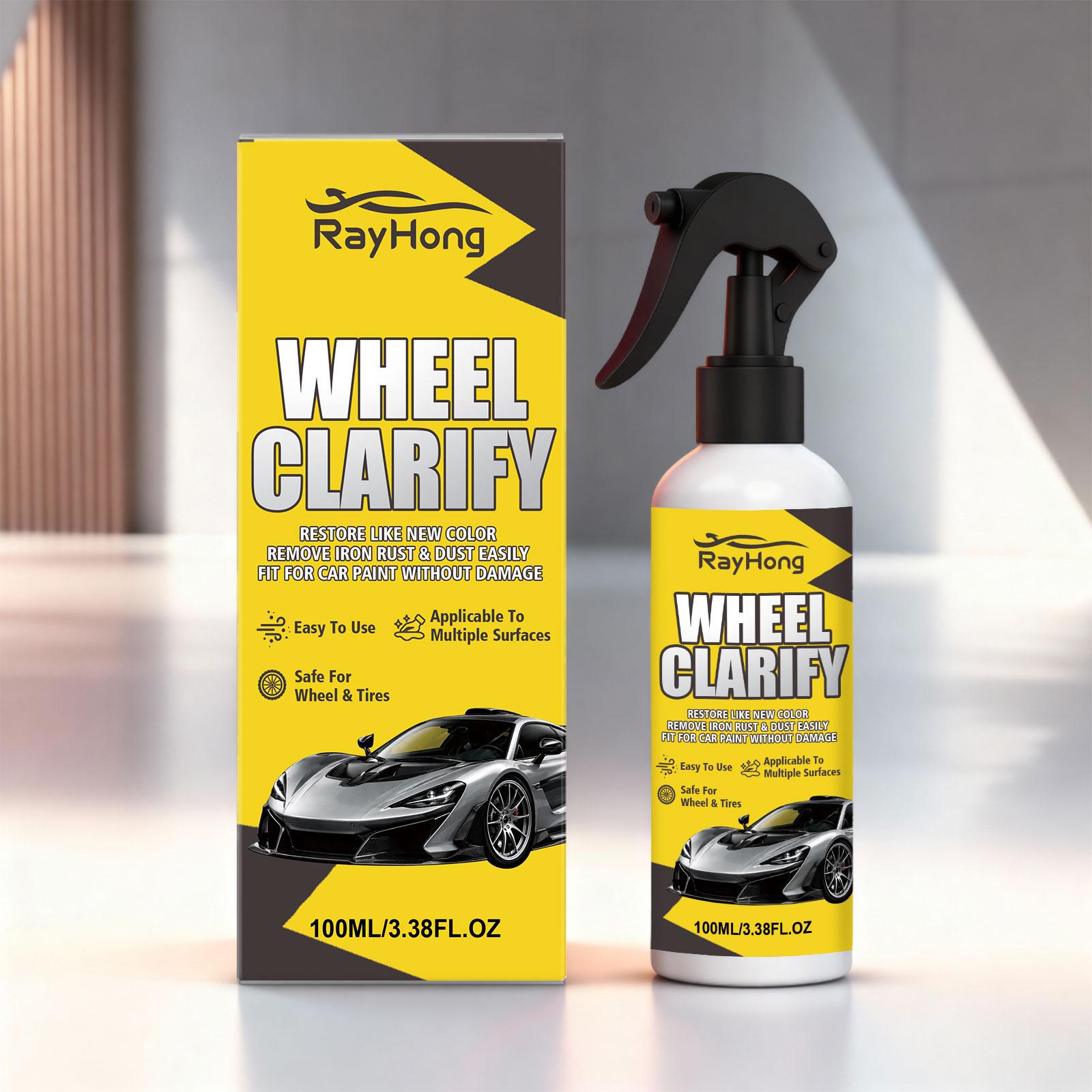 Wheel HUB Rust Removal Refinish Spray, Car Body Wheel Brake Dust Surface Rust Daily Cleaning Shine Care, Automotive Maintenance Solution