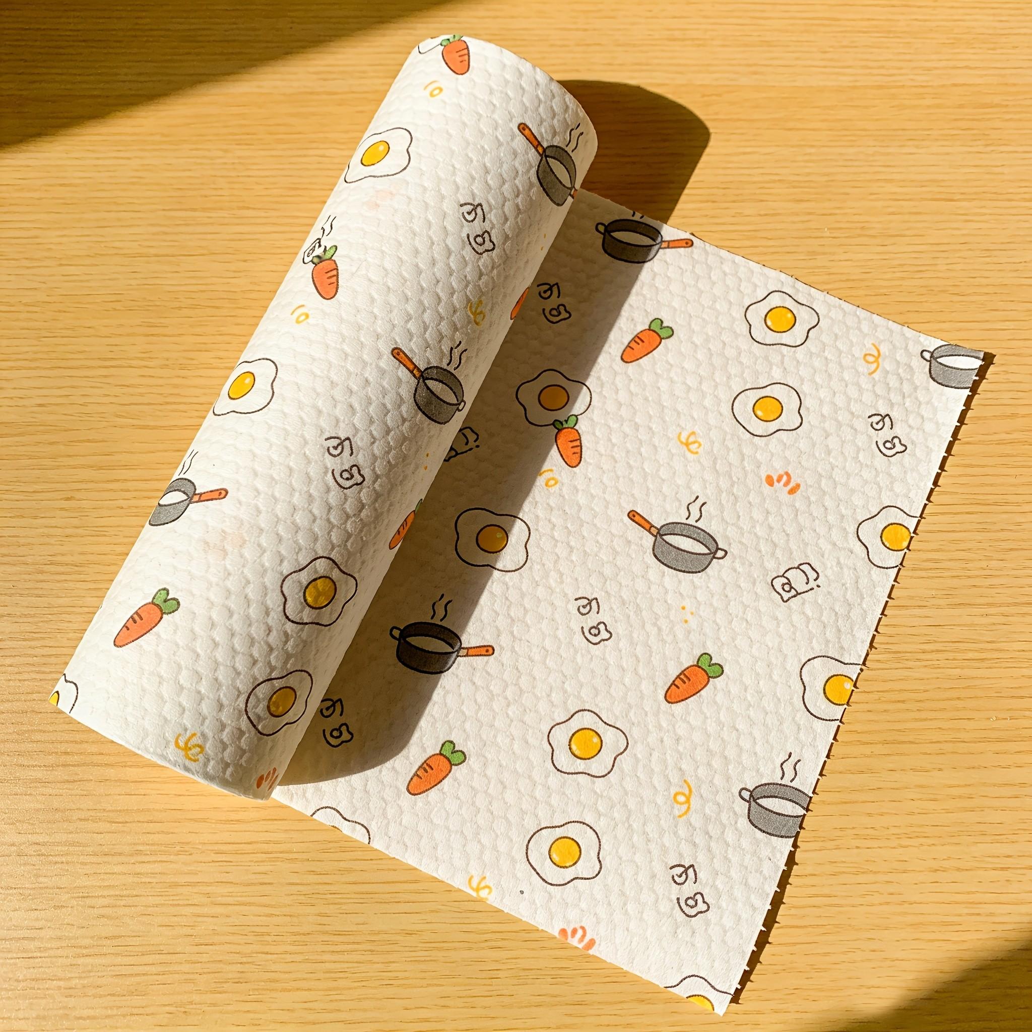 Disposable Printed Kitchen Paper Towels, Washable, Reusable Cleaning Cloths, Kitchen Napkins, Wet Wipes, Convenient and Easy to Use