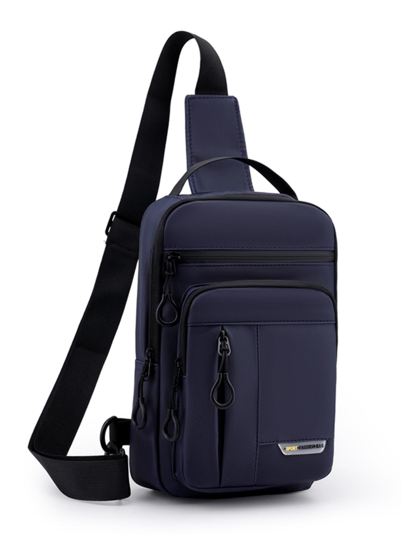 Simple Multi-Layer Durable Nylon Chest Bag, Versatile Bag, Fits Phone Charger Wallet Keys Card, Large Capacity Shoulder Crossbody, Casual Commute Outdoor, Essential Pack