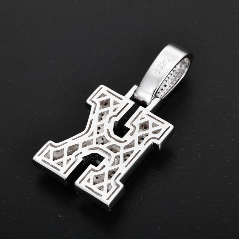【P351 livestream】UCCIYO 925 Sterling Silver Synthetic Moissanite A-Z 26 Alphabet Pendant Necklace for Men and Women Hip Hop Exquisite Jewelry Gift