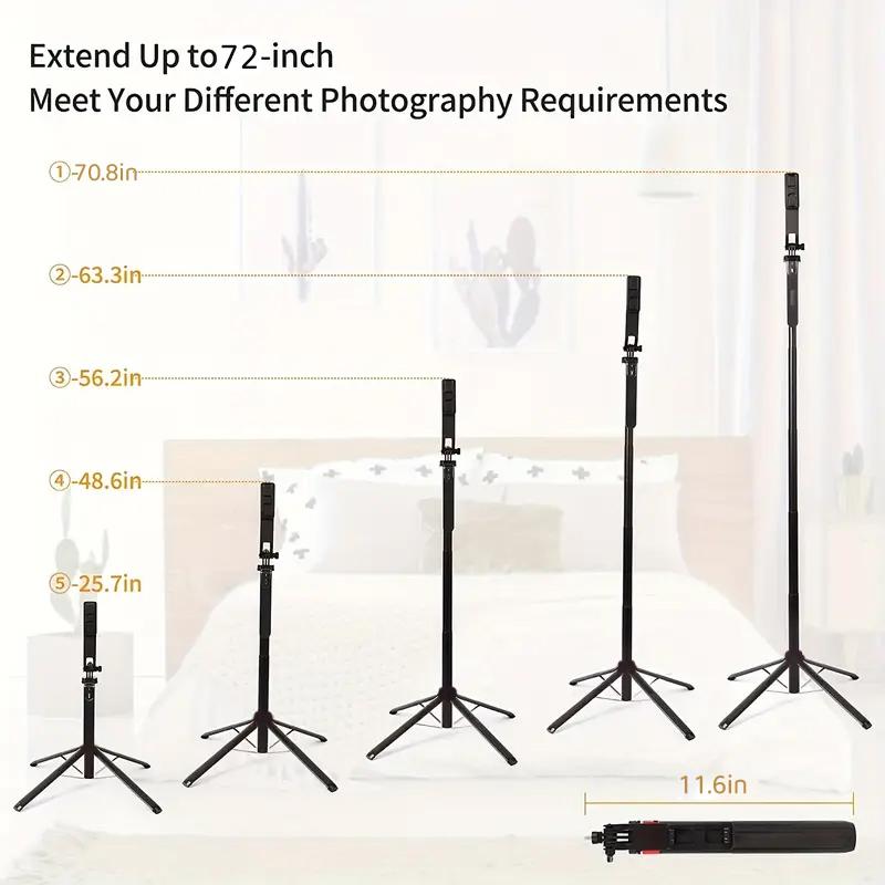 mobile tripod, suitable for mobile phone tripod and selfie stick tripod, with wireless remote control, extendable tripod and travel tripod, is the strongest mobile tripod compatible with mobile phones