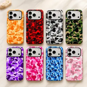 Bape Protective Camo Streetwear Phone CaseSuitable for iPhone 17/16/15/14/13/12/11 ProMax/Plus and Samsung Galaxy S23FE/22/23Impact Resistant Hard Case with ImpactDispersion Technology & Flexible Rubber LinerGlossy Finish UV Protected 2-Piece Design