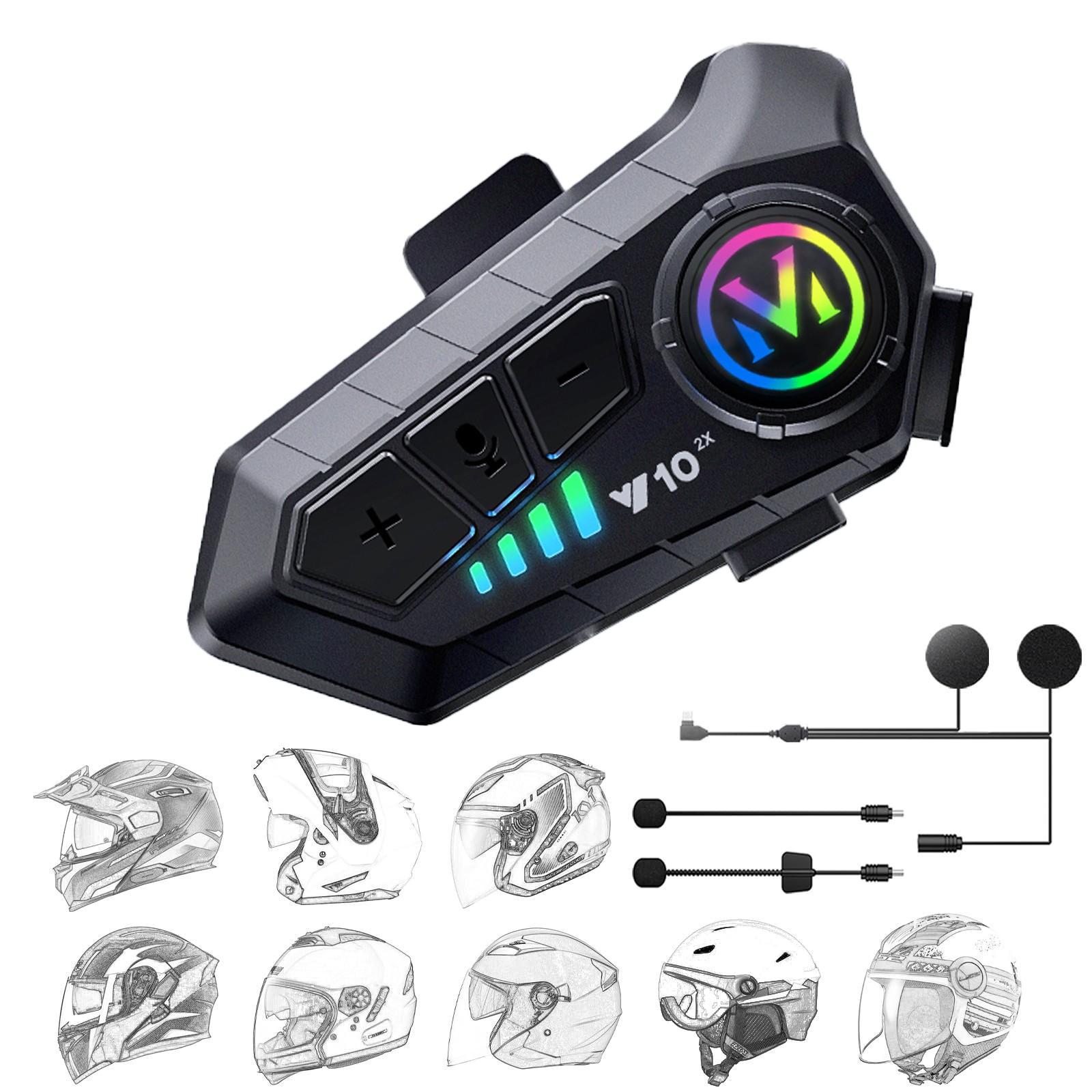 Y102x Motorcycle Helmet Headset, Bluetooth-compatible Intercom, Waterproof Ipx6, 1000mah Battery, Voice Control, Enhance Safe Riding Experience