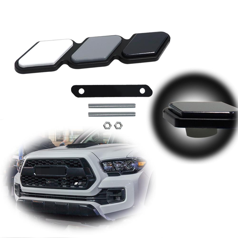 1 Set Tri-color 3 Front Grille Badge Emblem Decor For Toyota Tacoma TRD Pro 4Runner Tundra FJ RAV4 etc