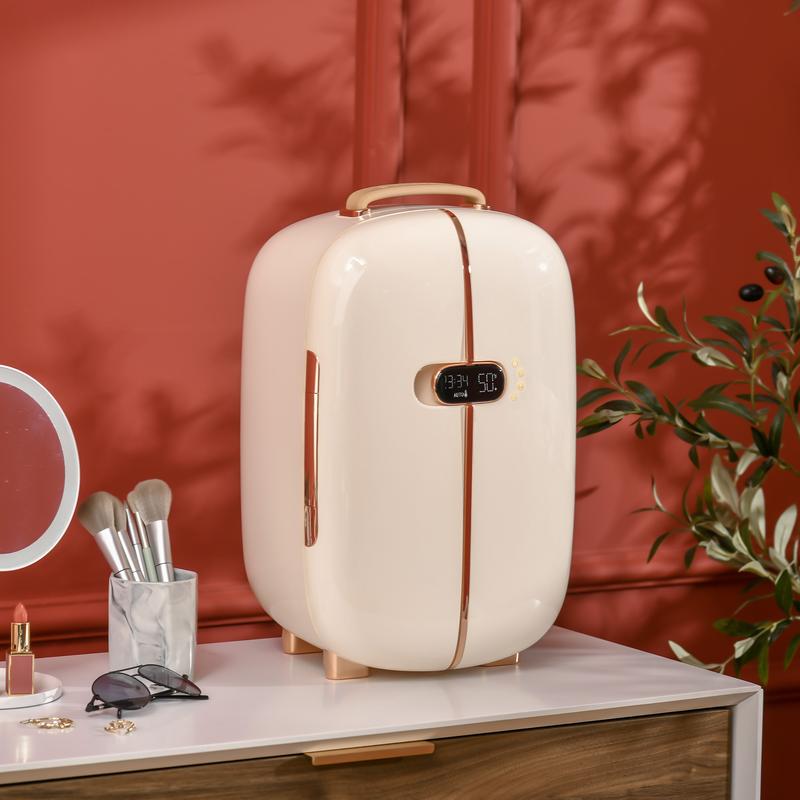 Portable Skincare Fridge with LED Display, 12L Mini Fridge for Beauty, Makeup and Cosmetics, Small Refrigerator Cooler for Bedroom, Home Office, Desktop, White mini fridge Portable Skincare Fridge with LED Display, 12L Mini Fridge for Beauty, Makeup and Cosmetics, Small Refrigerator Cooler for Bedroom, Home Office, Desktop, White mini fridge
