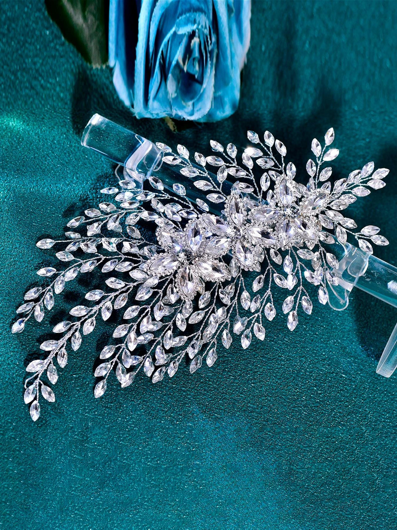 Wedding Bride Bridal Headband Sparkling Fashion Women Rhinestone Hair Accessory for Party Gathering Dance Photo Shoot