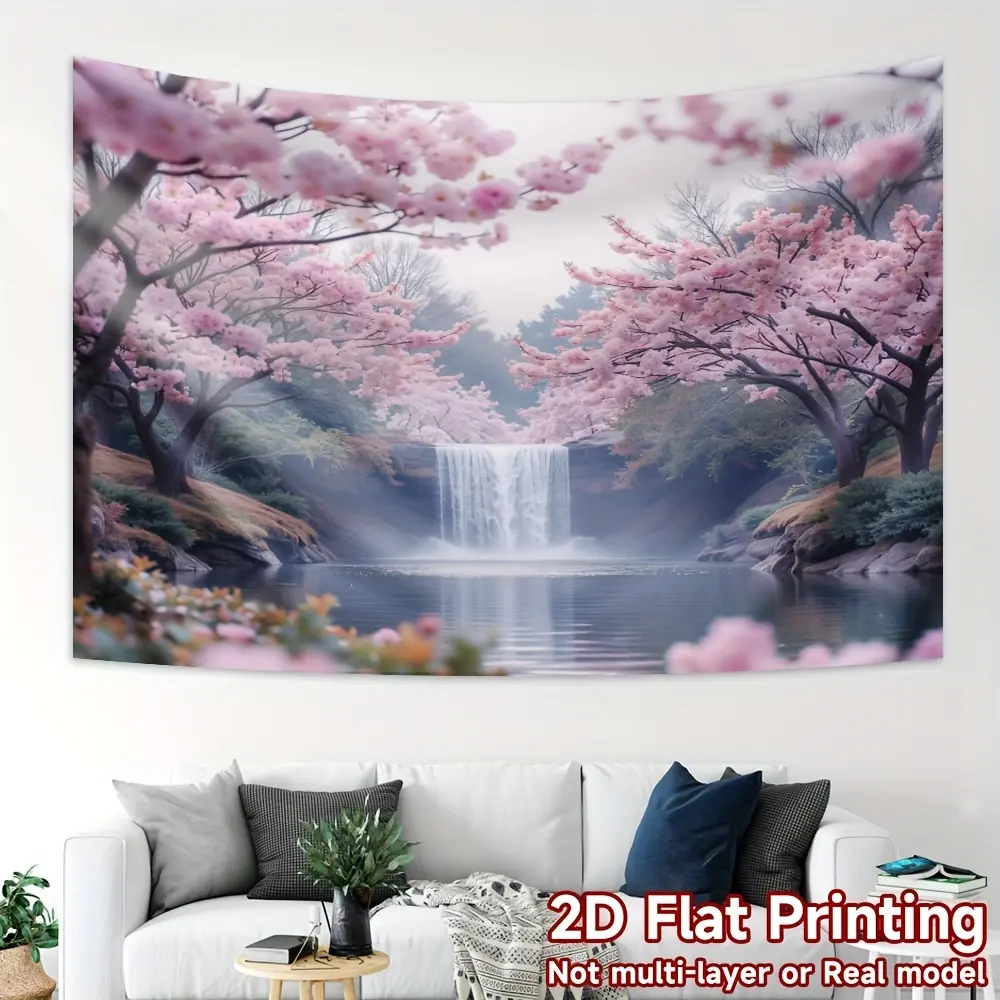 1pc Cherry Blossom Wall Cover Suitable for Spring Festival, Party & Photo Backdrop - Elegant Decor, Lightweight Background, No Power Required, Install/Remove, Use