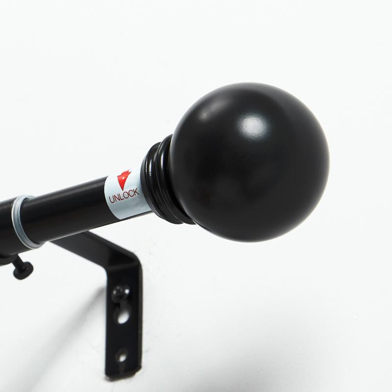 Deconovo Adjustable Heavy Duty Curtain Rod - Telescopic for Bedroom/Living Room, Easy Install (3/4" Steel, Brackets & Finials, Grommet/Tab)