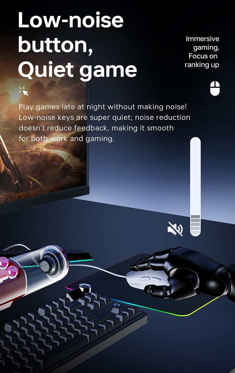 NJ07 Wireless Office Mouse AJAZZ Soft Tone Button the third mock examination Computer Office Mouse 1kHz Rate of Return Game Mouse 2.4G Wired BT Six gear DPI Adjustment 12800 Lightweight 67g Office Supplies Multi scenario Application