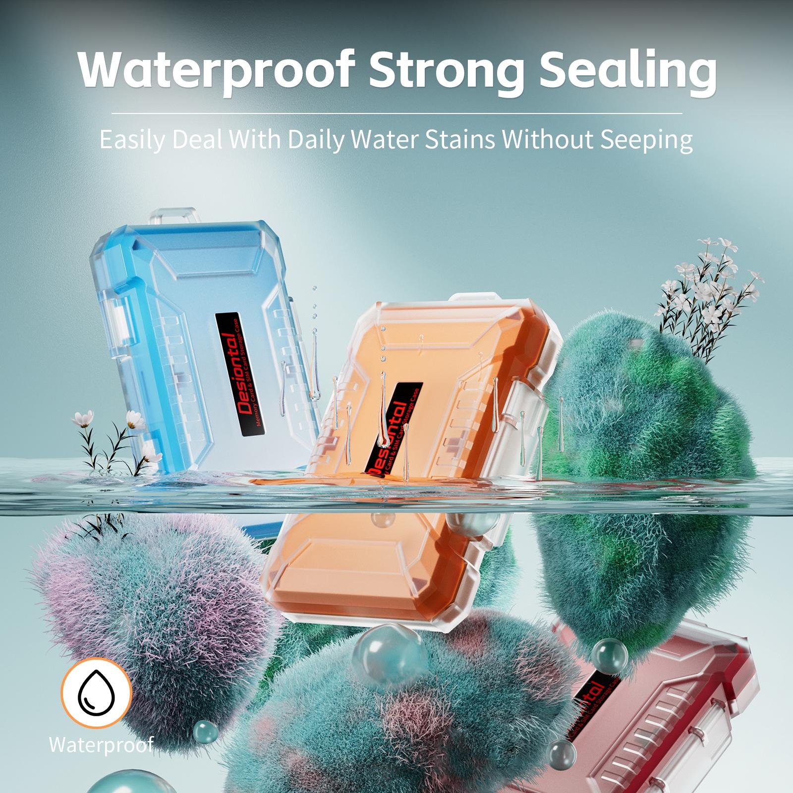 Desiontal E8 Memory Card Storage Box, Waterproof Silicone, High Aesthetic Value, Transparent Three Color, Multiple Models
