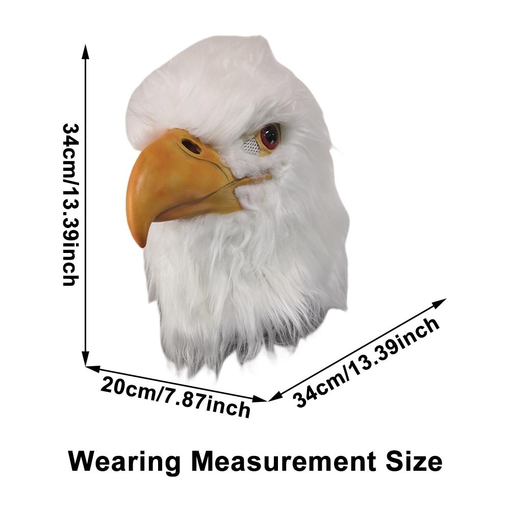 PATYGR White Eagle Mask Animal Head Cover for Halloween Cosplay Rave Party Realistic Latex Animal Bird Mask Prank Props Accessories
