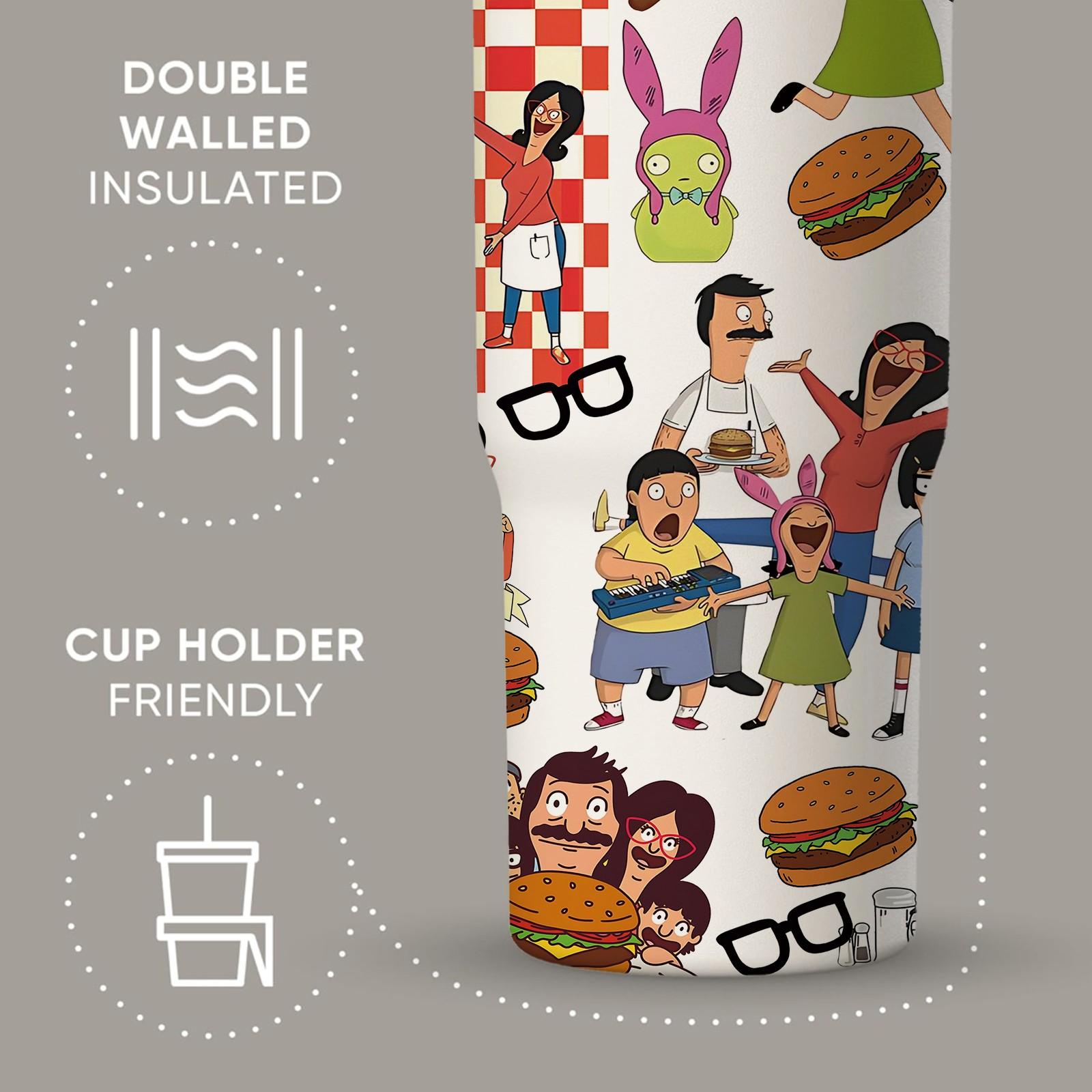 40oz Cartoon Inspired Insulated Tumbler, Vacuum Flask, with Straw Lid, Capacity Double Wall Vacuum Stainless Steel Thermal Cup, Keeps Drinks Hot 12 Hours Cold 24 Hours, Leak Proof Lid, Coffee Ice Drinks Daily Use, Gift Idea