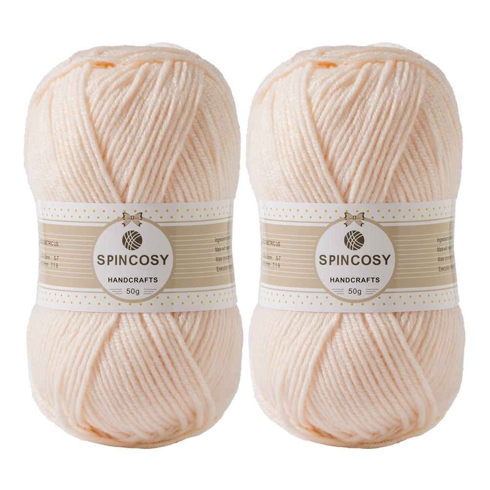 2-Pack 4-Strand Acrylic Yarn, Soft and Skin-Friendly, Ideal for Crocheting Clothes, Dolls, Bags, and Various Handicrafts