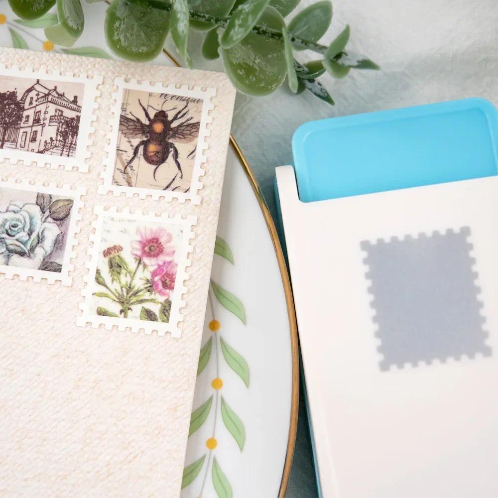 1x0.8inch Rectangle Postage Stamp Punch Lever Action Craft Punch for Paper Crafting Scrapbooking Various Materials Punching Tool