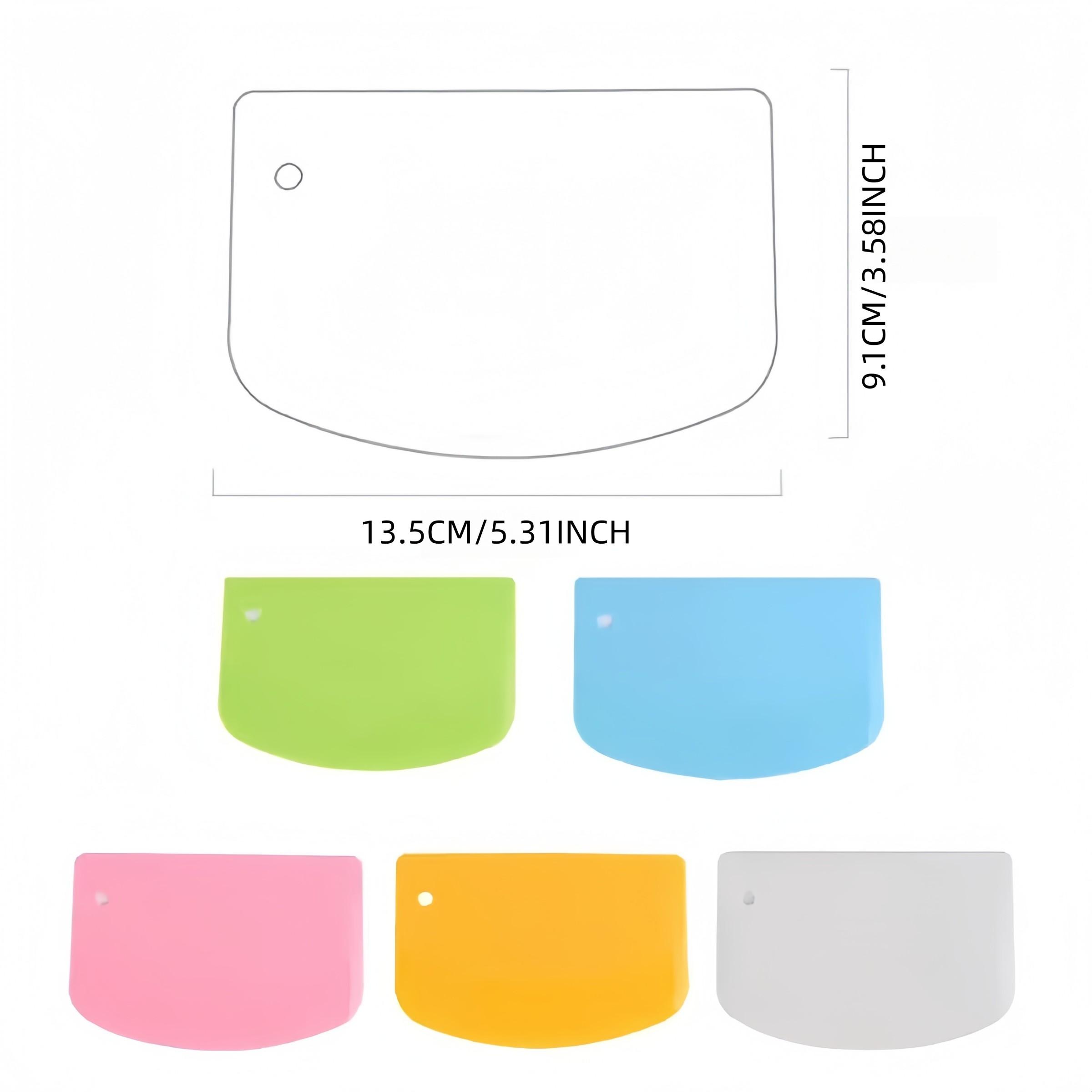 5 Piece Dough Scraper Set, Plastic Bench Scraper, Bowl Spatula, Kitchen Pastry Cutting Tool, Baking Tools, Suitable for Bread Dough, Pastries, Pizza, Baking Cakes