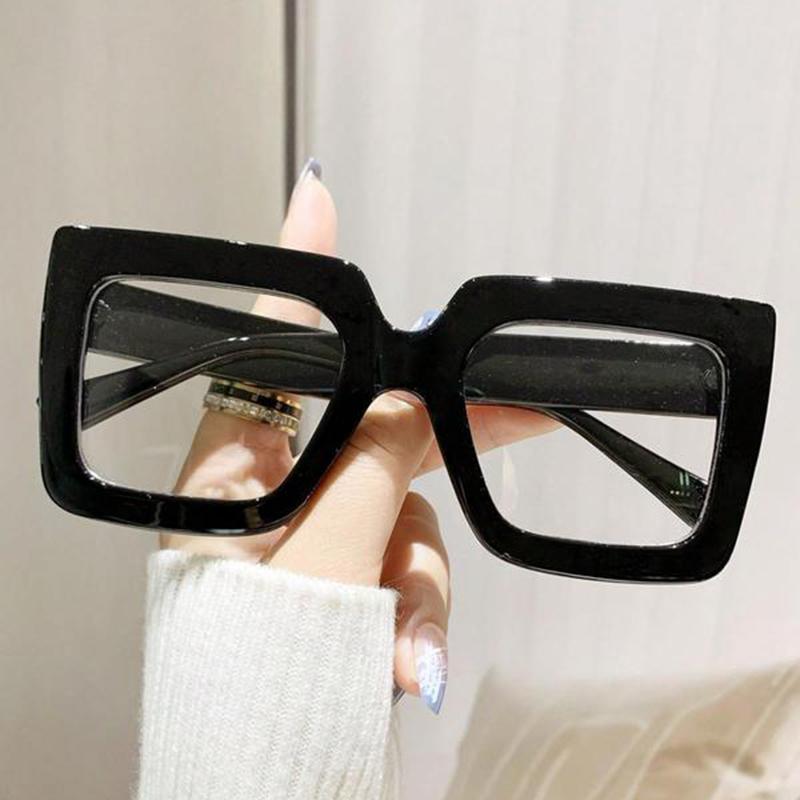 ShineThru Unisex Full-Rim Retro Square Wide Blue Light Glasses (1-Pair) - High-Quality PC Frame, Lightweight Comfortable, UV Protection, Suitable for Daily Wear & Outdoor Activities, Blue Lights Glasses
