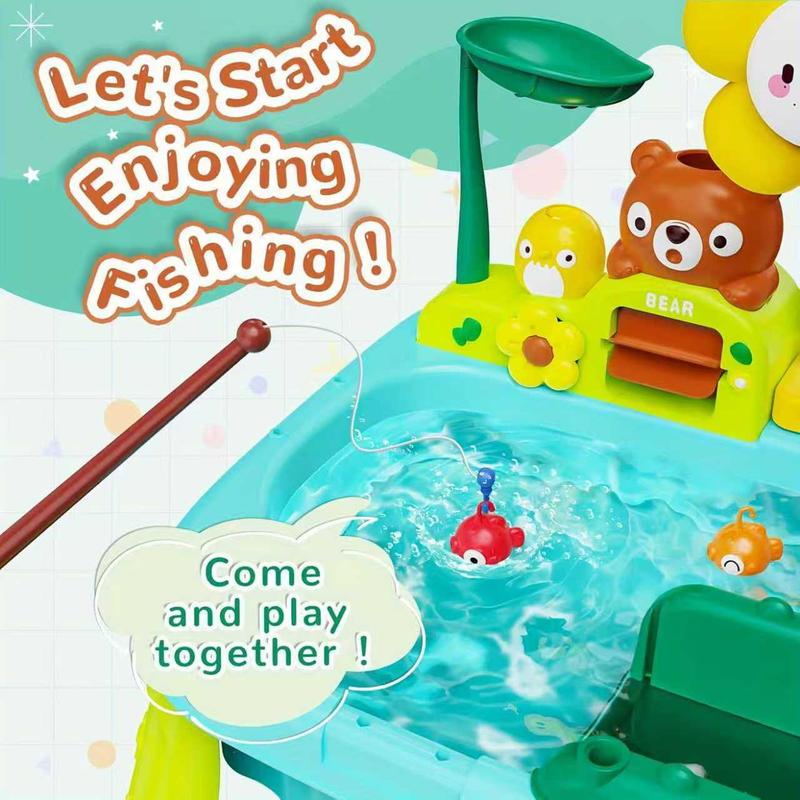 Sunflower Toddler for Kids, Fishing, Spray Gun, Slide Track, Outdoor Sensory Table, Water Play Table, Summer Beach Toy, Best Gift for Boys & Girls