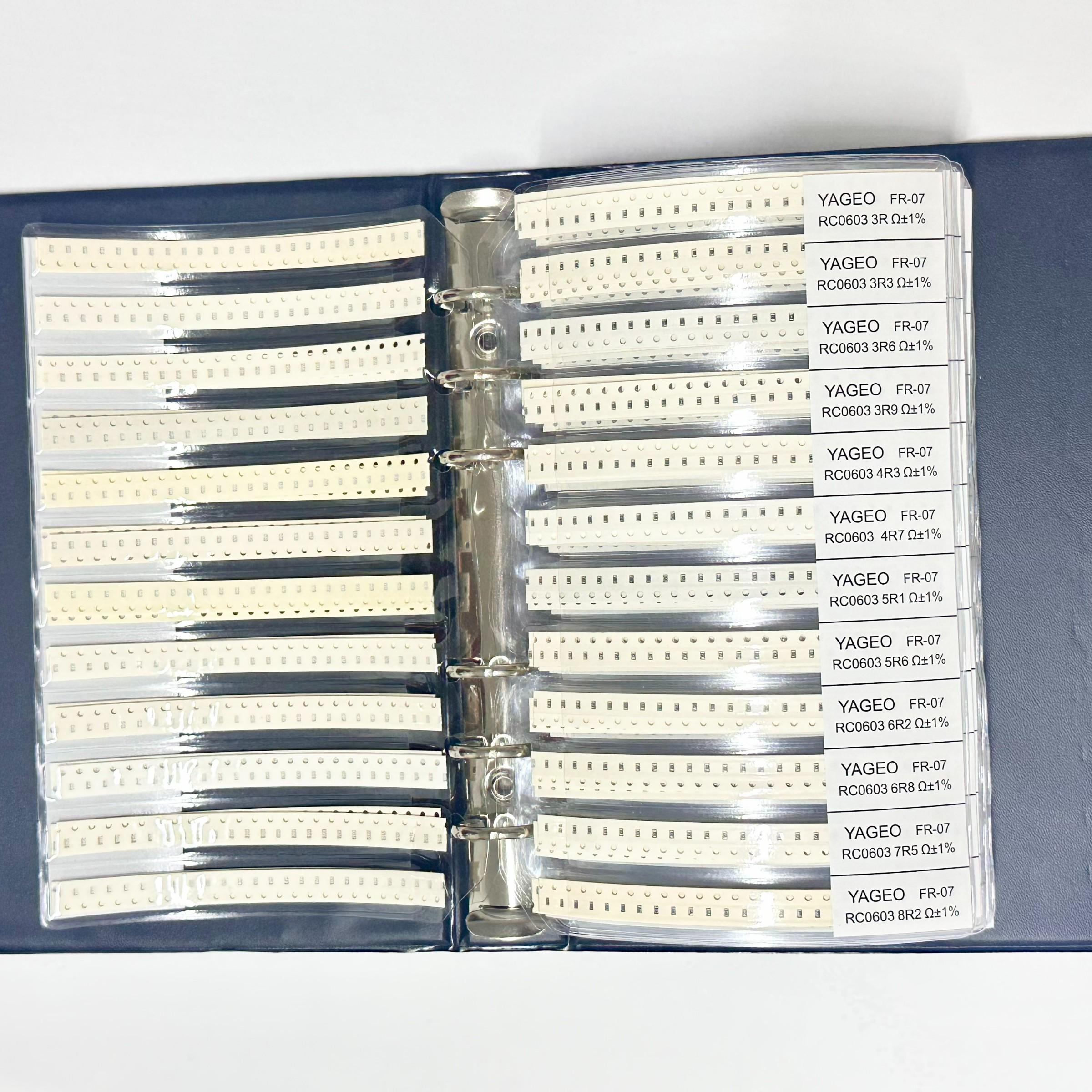 Surface Mount Resistor Sample Book 0603 0r-10m Fr-07 1% Precision Electronic DIY Kit, 170 Values X 25/50 Pieces, Smd Resistor Set