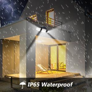 Tuffenough 3 Heads Motion Sensor Lights, 270° Wide Angle Flood Wall Lights with 3 Modes,IP65 Waterproof,Suitable for Backyard Garage  Christmas