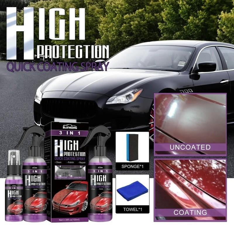3 In 1 Car Ceramic Coating Spray 100ml Polishing Spraying Wax Polishing Paint Coating Agent Body Compound Scratch Repair