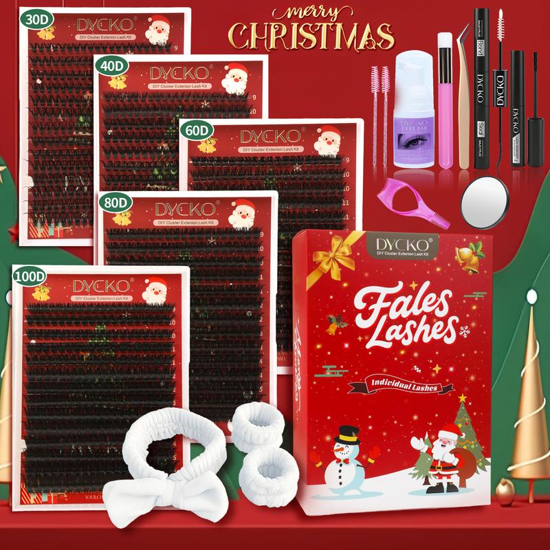 5 Pack Eyelashes Kit with Cluster & Segment Lashes | DYCKO Christmas Gift Set with 30D-100D DIY Lashes (1400+ Clusters, D Curl) & 10 Tools | Natural to Voluminous Looks for Women, Holiday, Party 5 Pack Eyelashes Kit with Cluster & Segment Lashes | DYCKO Christmas Gift Set with 30D-100D DIY Lashes (1400+ Clusters, D Curl) & 10 Tools | Natural to Voluminous Looks for Women, Holiday, Party