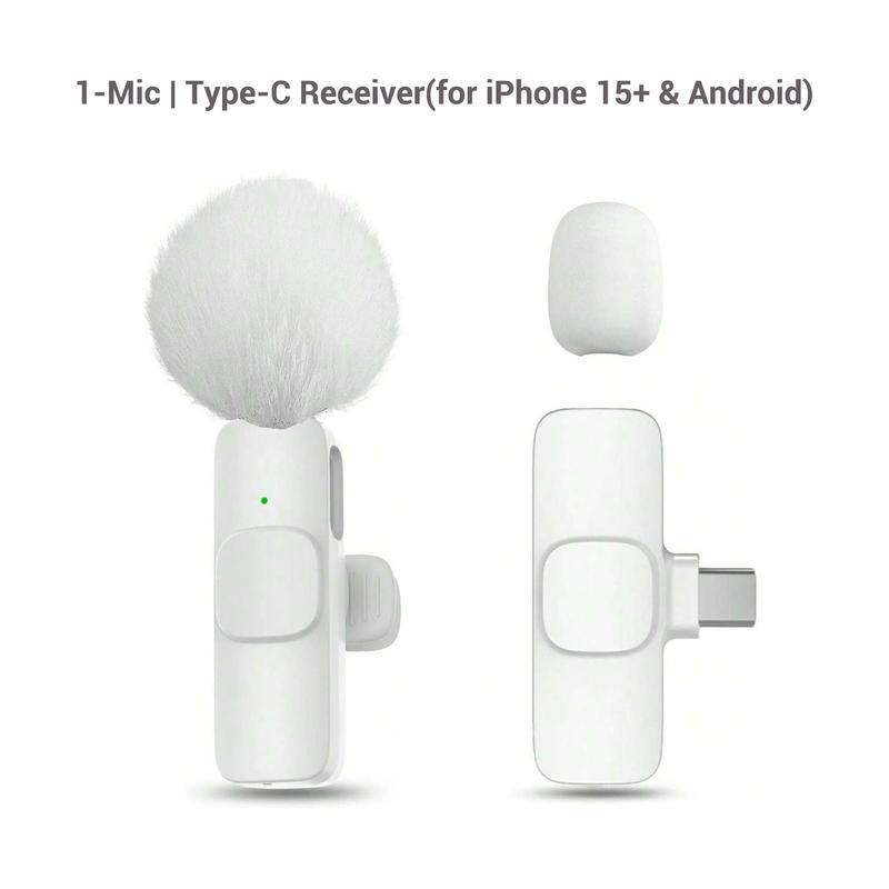 Professional Wireless Lavalier Microphone, USB Rechargeable Plug-and-Play Lapel Mic for Video Recording, Teaching, Interviews and Podcasts