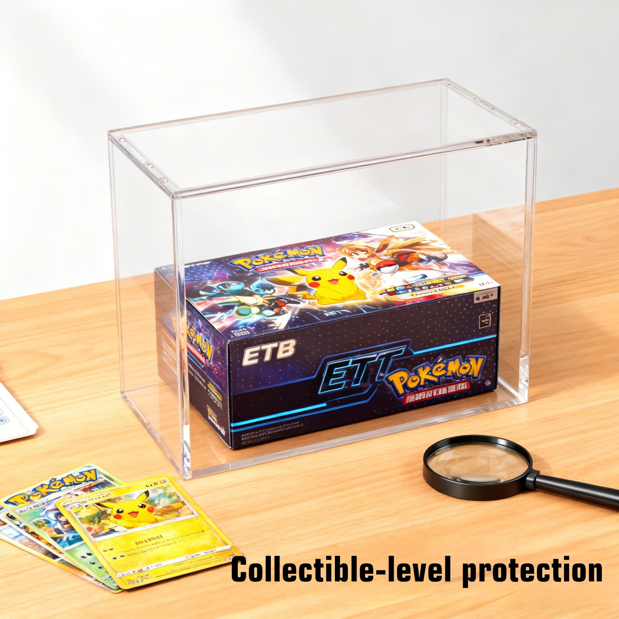 5mm Acrylic Stackable Display Box, Compatible with Etb Transparent Magnetic Case, Ideal for Trading Cards, Collectibles, Sports Memorabilia, Trade Card Box