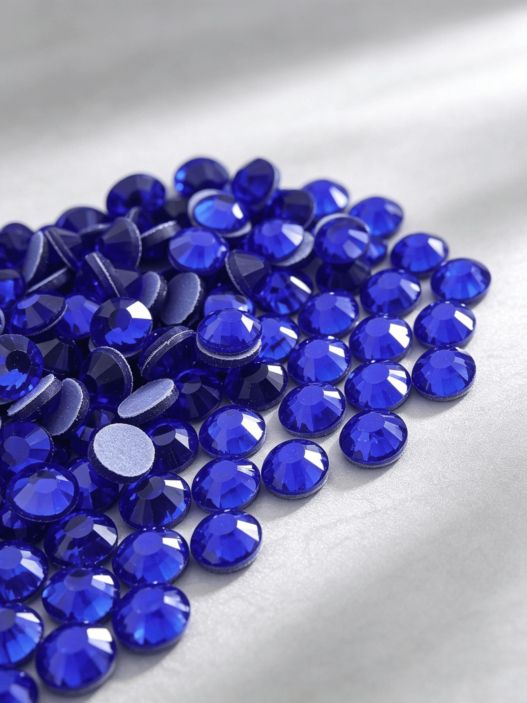 2880pcs Deep Blue Hot Pressed Glass Rhinestones, Unique Nail Art DIY Decor, Perfect for Trendy Street Style Nail Players