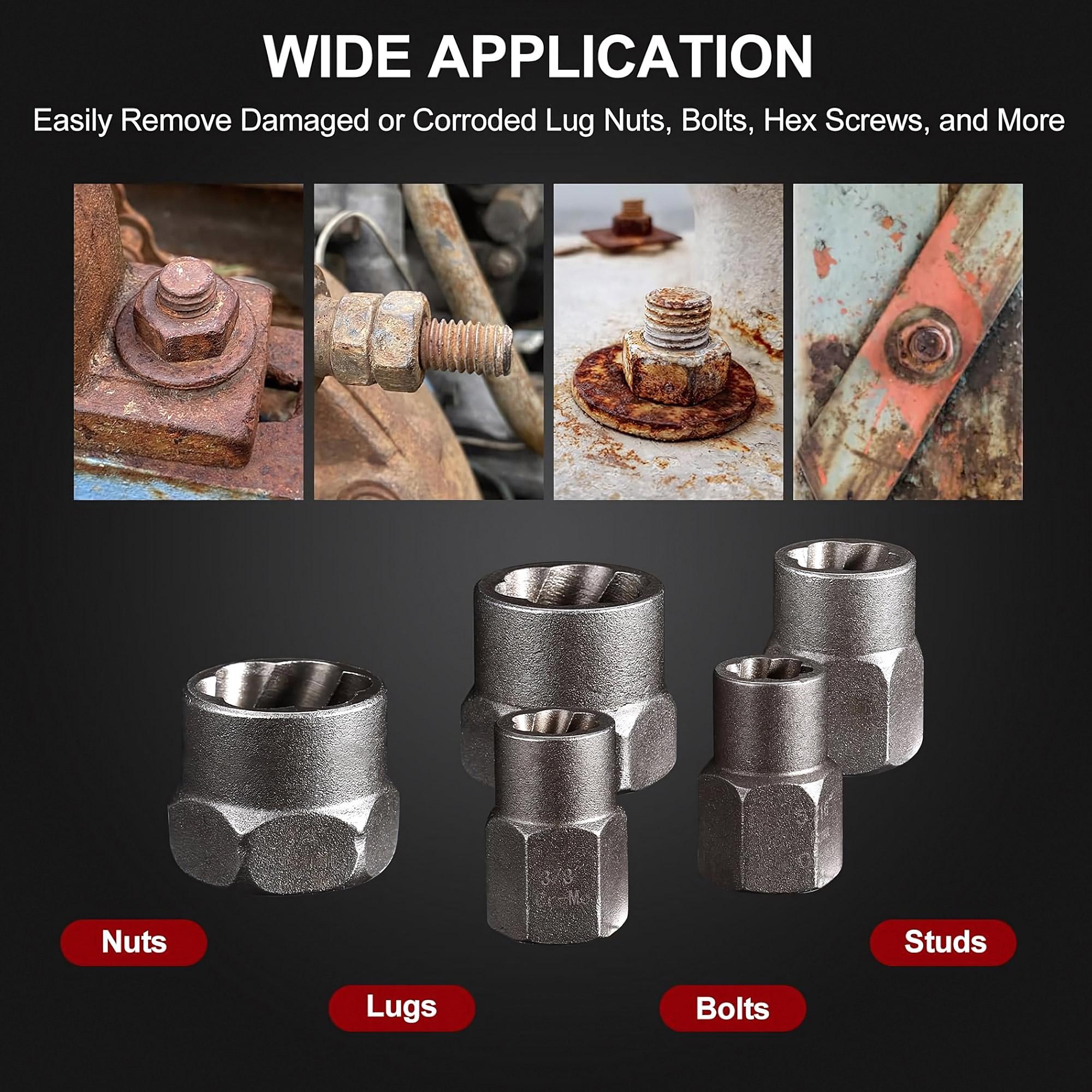 High-Impact 14-Piece Bolt Extractor Set, Stripped Screw Removal Tools, Anti-Slip Design, Magnetic Toolbox, Ideal for Automotive Rusted Screw Repair, Professional Thread Restoration Kit, Durable Extraction Tools for DIY