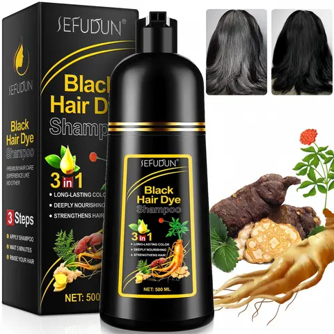 Sefudun 3-in-1 Hair Dye Shampoo, Herbal Extracts Deep Nourishment & Shine, Salon-Quality Hair Color Treatment