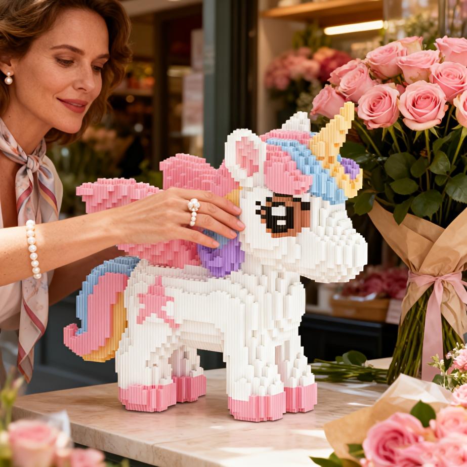 Pegasus Building Block Ornament, Creative Building Blocks, Creative Decoration for Room, Birthday Halloween Valentine Christmas Gifts, DIY Home Decor