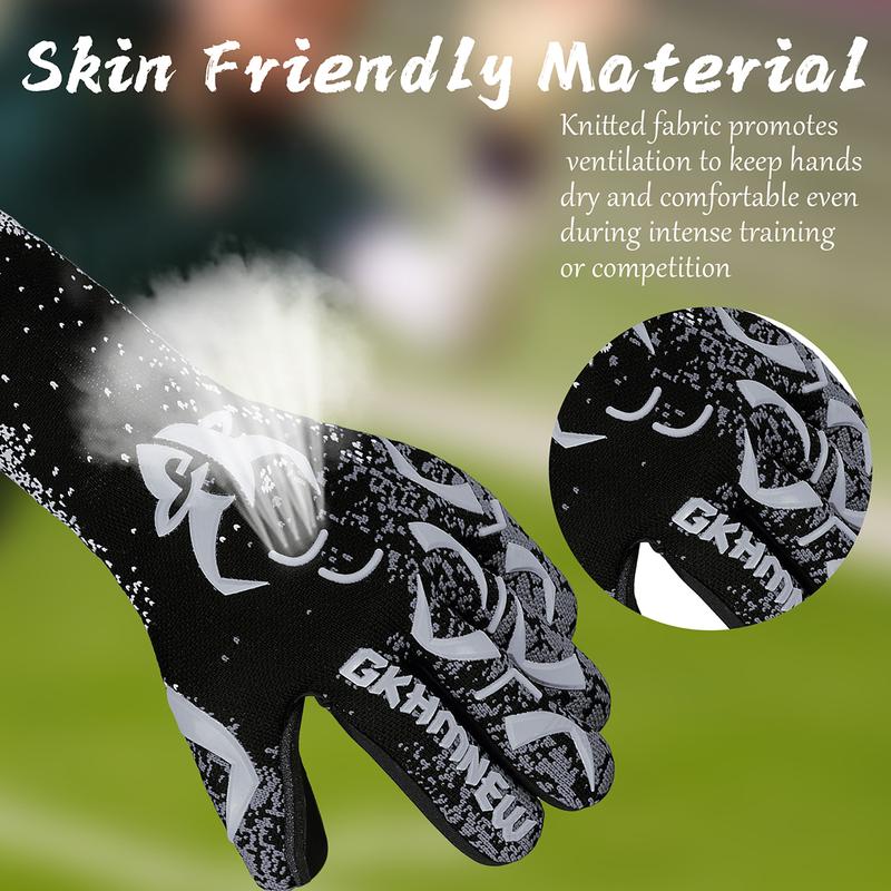Soccer Goalie Goalkeeper Gloves and Soccer Ball for Youth & Adult, Size 6-10, Enhanced Latex Palm Grip, Breathable Knitted Fabric, Suitable for Game & Training
