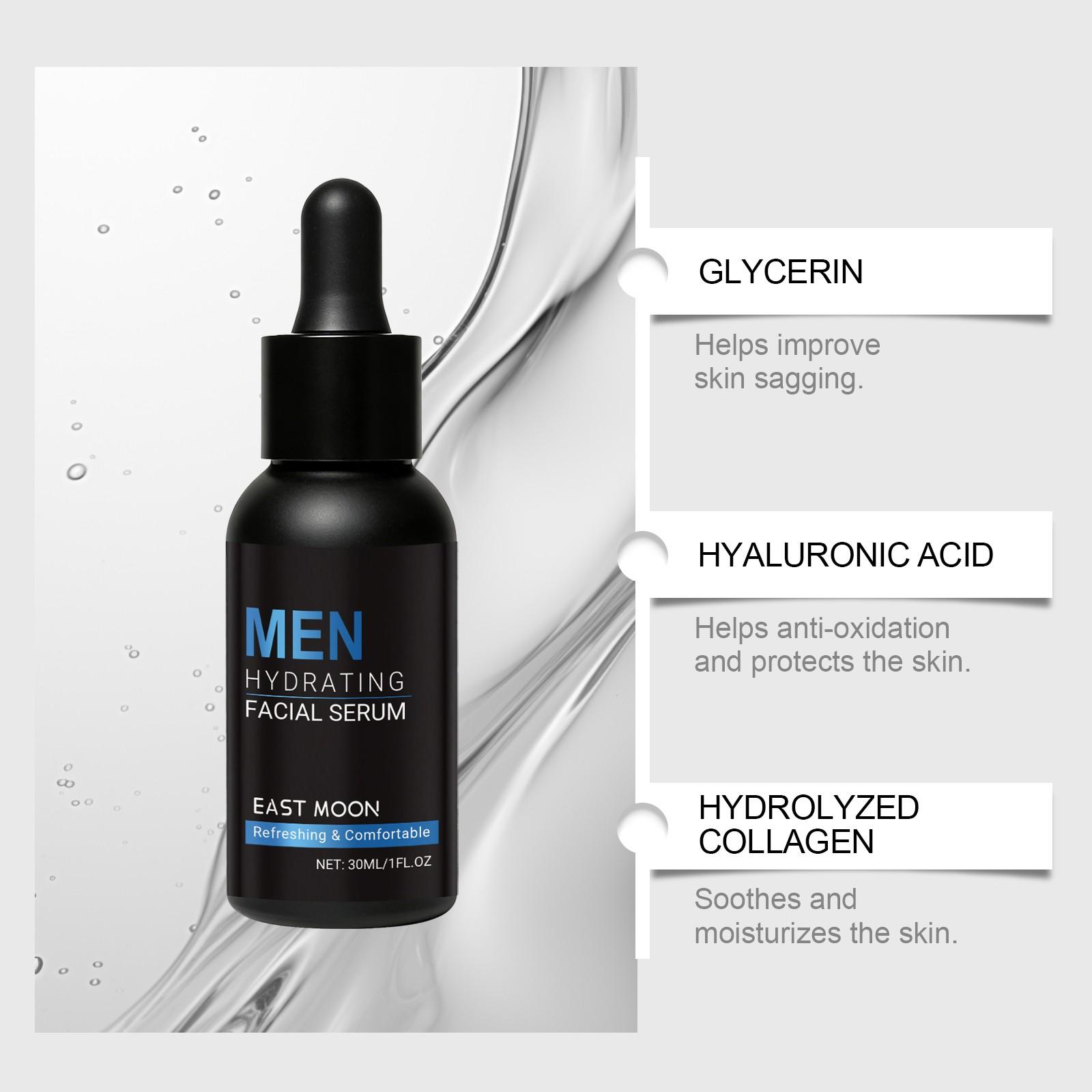 East Moon Men's Hydrating Facial Essence, Gentle Moisturizing Serum, Daily Care for Soft and Smooth Skin, Nourishing Face Treatment