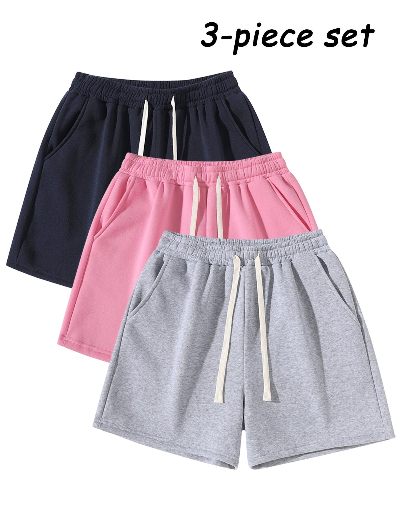 Men's Plain Drawstring Waist Shorts, Basic Casual Sporty Running Pants for Daily Wear and Exercise, Moderate Fabric, Fitted Style Summer Sports Shorts, Casual Athletic Shorts